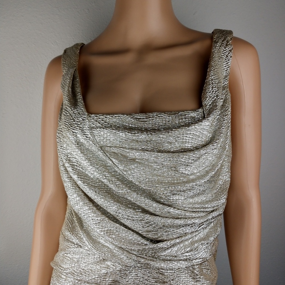 Express Shimmer Gold Cocktail Party Dress